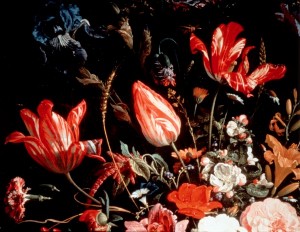 Dutch painter Abraham Mignon captures tulipmania-era flowers in his 1670 painting.  Photo courtesy www.bulb.com 