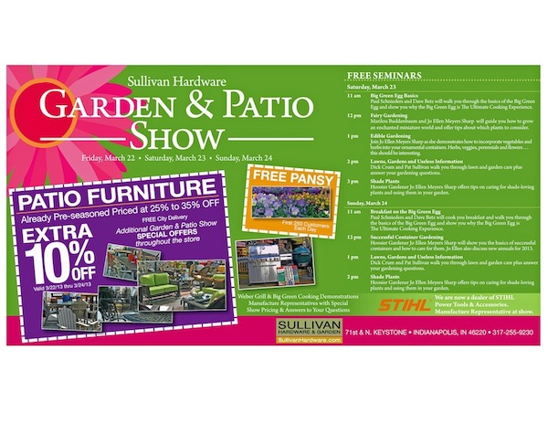 Sullivan Garden Patio Show March 23 And 24 2013 Hoosier Gardener