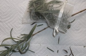 A sachet is easy to make with a few sprigs of lavender. (C) Jo Ellen Meyers Sharp 
