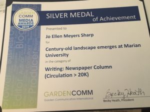 Hoosier Gardener wins Silver Award from GardenComm.org