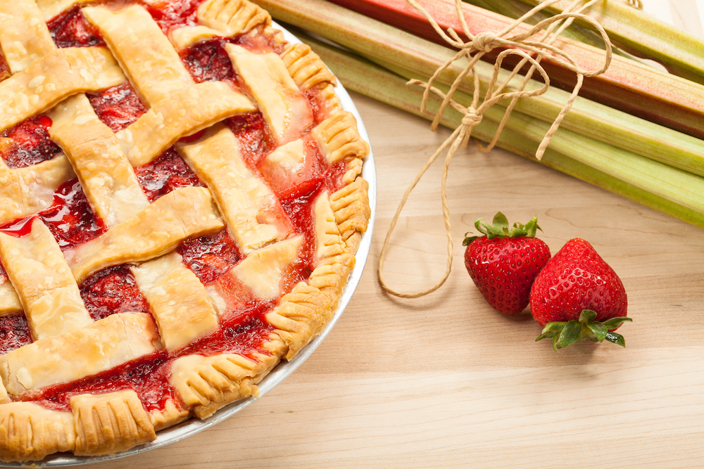 Strawberry and rhubarb are a delicious combo.